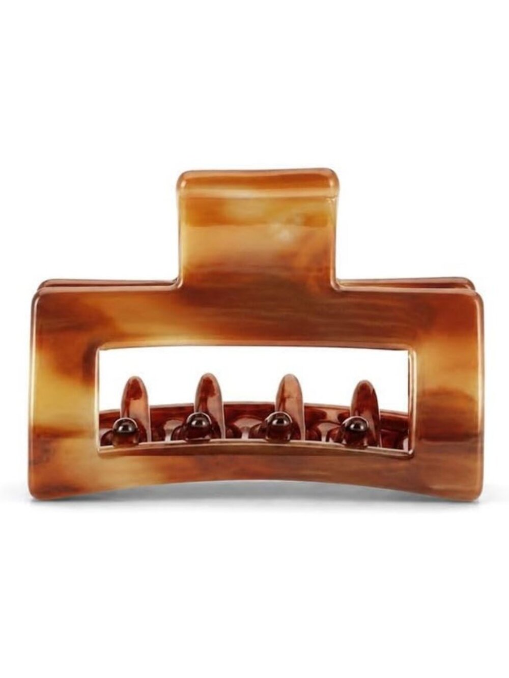 Stylish Caramel Horn Cutout Rectangle Claw Clip for Women - Hair Accessory